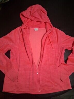 Women’s Lightweight Hooded Zip Jacket - Coral Pink